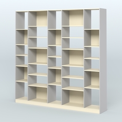 Стеллаж из ДСП серии ЛОФТ №17-2 с полками ДСП, Серый + Крем Вайс