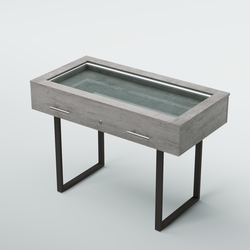 Витрина для музеев "Коллекция" №20-П с подсветкой, Бетон Чикаго светло-серый F186 ST9