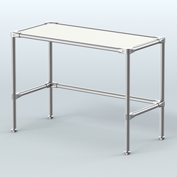 Стол средний D-42 с полкой ДСП 16мм, Белый