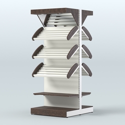 Стеллаж для хлеба островной высокий комбинированный с зеркальным фризом СХОВФ-03, Дуб Венге + Белый