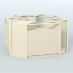 Торговый островок в стиле ЛОФТ с прозрачными фасадами №3 (4,72 кв.м), Крем Вайс
