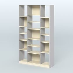 Стеллаж из ДСП серии ЛОФТ №12-2 с полками ДСП, Серый + Крем Вайс