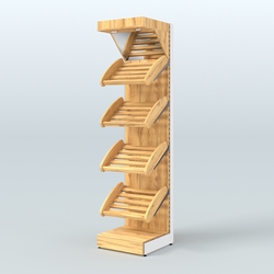 Стеллаж для хлеба и выпечки с полками - корзинами и фризом Феникс №5Ф, Дуб Золотистый