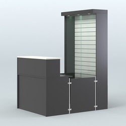 Мини павильон для торговли с большой застекленной эко-панелью СЛОТ №9 (2 кв.м), Черный + Белый