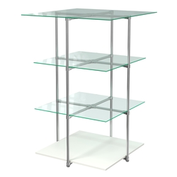 Торговый стенд Экспозиция с полками №1 (с тремя стеклянными полками 6 мм), Белый