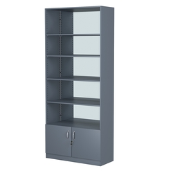 Стеллаж из ДСП с 4-мя полками 400x900 мм серии LEVEL-4 №14-2 (З/C - ЗЕРКАЛО), Темно-Серый