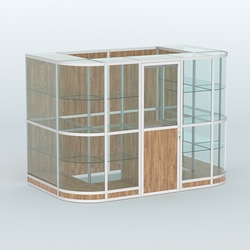 Павильон из профиля пристенный №8г (4,05 кв. м), Дуб Канзас коричневый