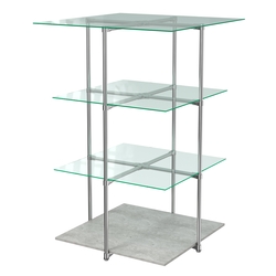 Торговый стенд Экспозиция с полками №1 (с тремя стеклянными полками 6 мм), Метрополитан Грей