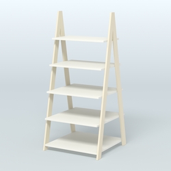 Торговая двусторонняя стойка ЛОФТ №3-950 с широкими полками, Крем Вайс + Белый