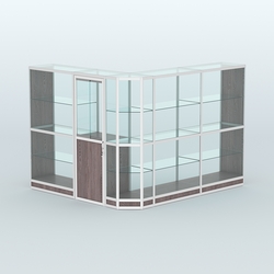 Павильон из профиля угловой №3г (5,5 кв.м), Ясень Анкор темный