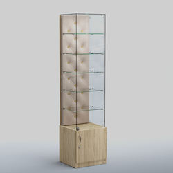 Высокая стеклянная витрина КАПИТОНЕ №506, Дуб сонома + 02 Beige