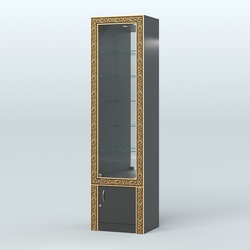 Витрина с декором и верхней подсветкой №ВБА-504, Черный