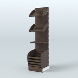 Стеллаж для хлеба и выпечки с нижней корзиной - накопителем Феникс №14К, Дуб Венге