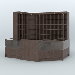 Павильон из витрин, прилавков для продажи чая и кофе №1, Дуб Венге