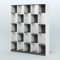 Стеллаж из ДСП серии ЛОФТ №13-1, Белый и Черный