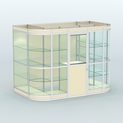 Павильон из профиля пристенный №8в (4,05 кв. м), Крем Вайс