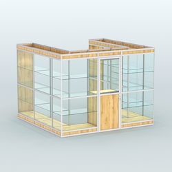 Павильон из профиля пристенный №5в (6,75 кв. м), Дуб Золотистый