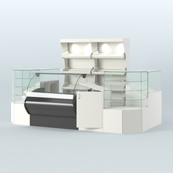 Пристенный небольшой павильон для торговли хлебом и выпечкой №1, Белый