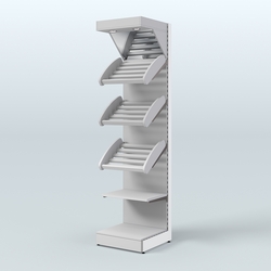 Стеллаж для хлеба и выпечки с полками - корзинами и фризом Феникс №16Ф, Серый