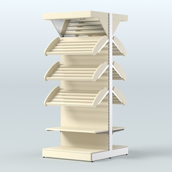 Стеллаж для хлеба островной высокий комбинированный с зеркальным фризом СХОВФ-03, Крем Вайс