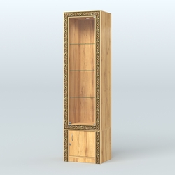 Витрина из ДСП с декором №ВБА-2, Дуб Золотистый