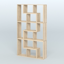 Высокий торговый стеллаж Лофт №3 шестимодульный, Дуб Сонома