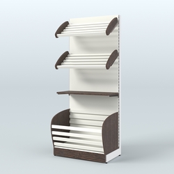 Стеллаж для хлеба и выпечки с нижней корзиной - накопителем Феникс №12К, Дуб Венге + Белый