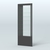Высокая витрина серии Эконом №305 внешний угол (без дверей) Черный