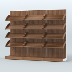 Стеллаж для хлеба и выпечки трехсекционный Феникс №8, Орех