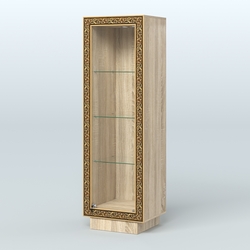 Низкая витрина из ДСП с декором НБА-1, Дуб сонома