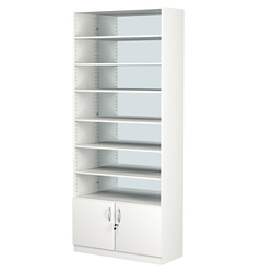 Стеллаж из ДСП с 6-ю полками 350x900 мм серии LEVEL-6 №13-2 (З/C - ЗЕРКАЛО), Белый