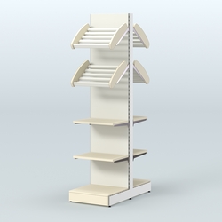 Высокий узкий островной стеллаж для хлеба и выпечки СХОВ-06, Крем Вайс + Белый