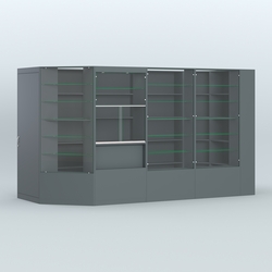 Угловой торговый павильон из ДСП СЭСП №6 (8, 82 кв.м), Темно-Серый