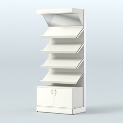 Стеллаж для хлеба и выпечки с четырьмя наклонными полками, накопителем и фризом Феникс №13ФН, Белый