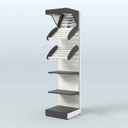 Стеллаж для хлеба и выпечки с полками - корзинами и фризом Феникс №15Ф, Черный и Белый