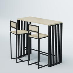 Комплект барный стол "Кофе-брейк" №7 и стулья, Крем Вайс