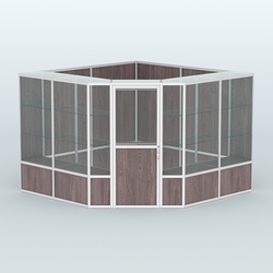 Павильон из профиля угловой №8б (9 кв.м), Ясень Анкор темный