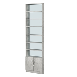 Стеллаж из ДСП с 6-ю полками 100x600 мм серии LEVEL-6 №1-2 (З/C - ЗЕРКАЛО), Метрополитан Грей