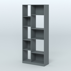 Стеллаж из ДСП серии ЛОФТ №9-1 (зеркальное отражение - Z), Темно-Серый