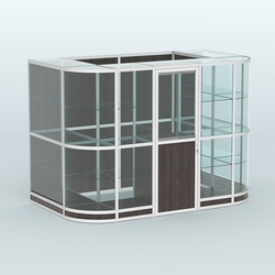 Павильон из профиля пристенный №8г (4,05 кв. м), Дуб Венге