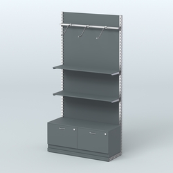 Система ЭЛЕГАНТ №4 с ДСП и тумбой T15 (1200 мм), Темно-Серый