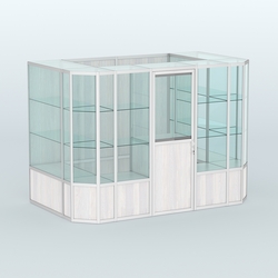 Павильон из профиля пристенный №10б (4,05 кв.м), Ясень Анкор светлый