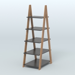 Торговая двусторонняя стойка ЛОФТ №3-650 узкая, Орех + Черный