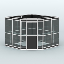 Павильон из профиля угловой №8в (9 кв.м), Черный