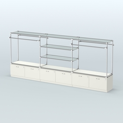 Островная торговая система ХРОМ 3600 мм с тумбами Т15 и поручнями №3, Белый