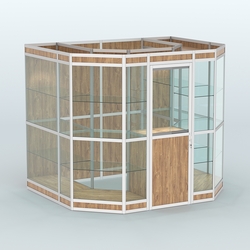 Павильон из профиля пристенный №7в (4,32 кв. м), Дуб Канзас коричневый