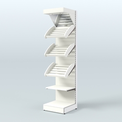 Стеллаж для хлеба и выпечки с полками - корзинами и фризом Феникс №16Ф, Белый