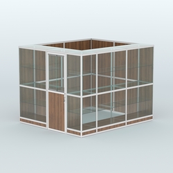 Павильон из профиля угловой №4г (5,5 кв.м), Орех