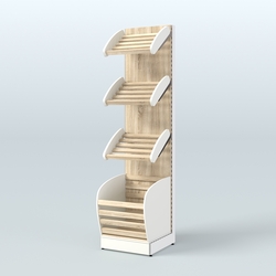 Малый стеллаж для хлеба и выпечки с нижней корзиной Феникс №4К, Белый + Дуб Сонома