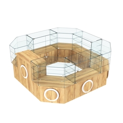 Торговый стеклянный островок с накладками серии КРУГ №2 (7,62 кв.м), Дуб Золотистый